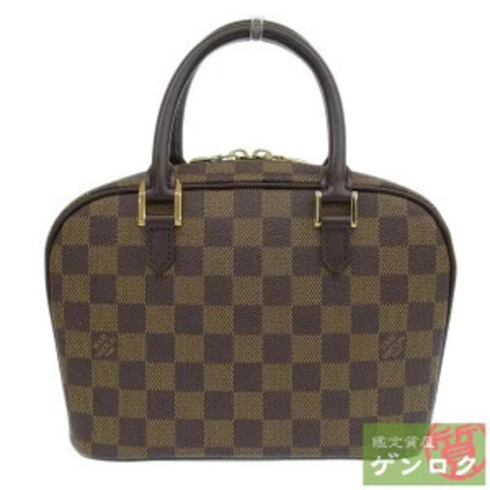 Louis Vuitton Damier Salia Top Handle Bag Canvas Leather Ebene Brown